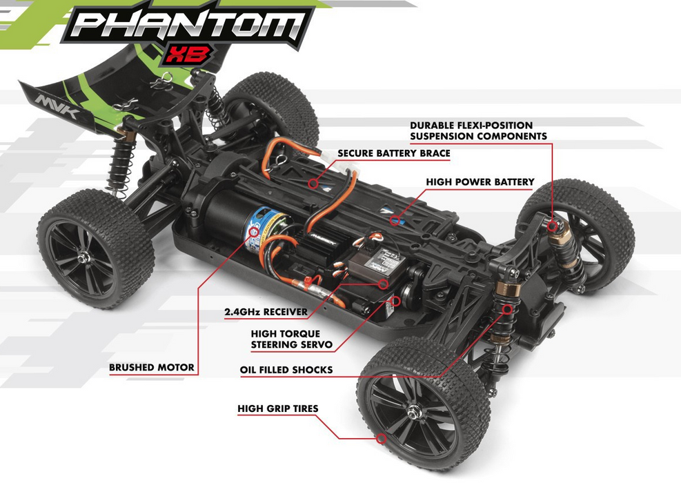 MAVERICK Phantom XB 1/10 Brushed Electric Buggy RTR